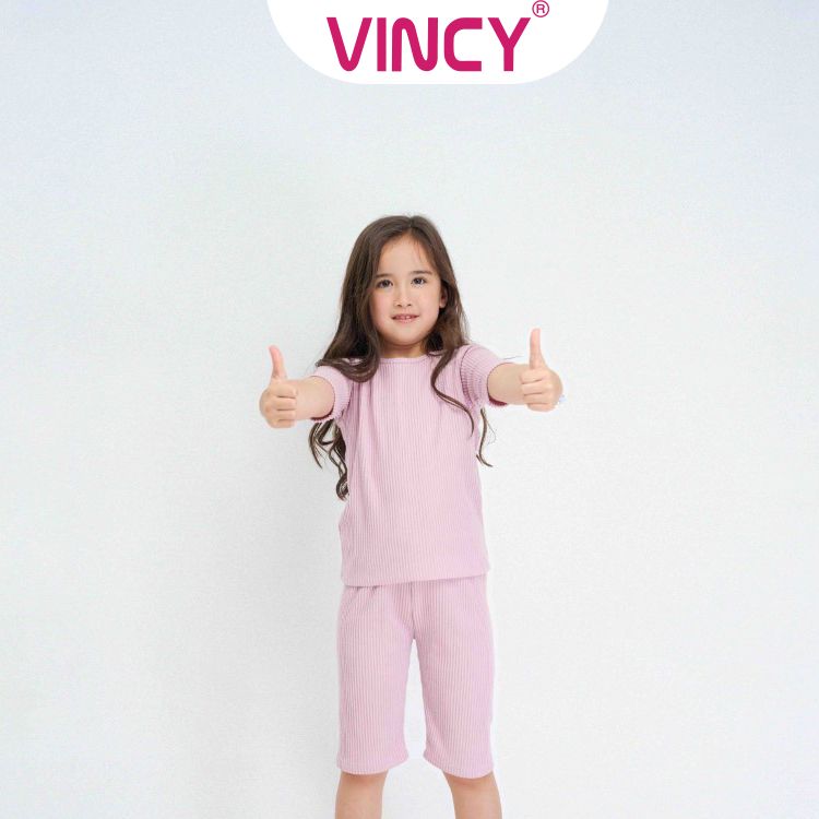 Bộ đồ thun lửng bé gái vincy ktl012w32