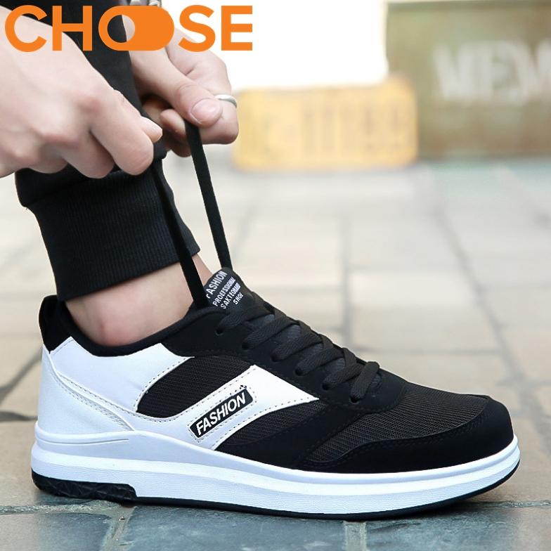 HCMGiày Nam Fashion Kiểu Dáng Năng Động Đen Đỏ Hiện Đại 0608