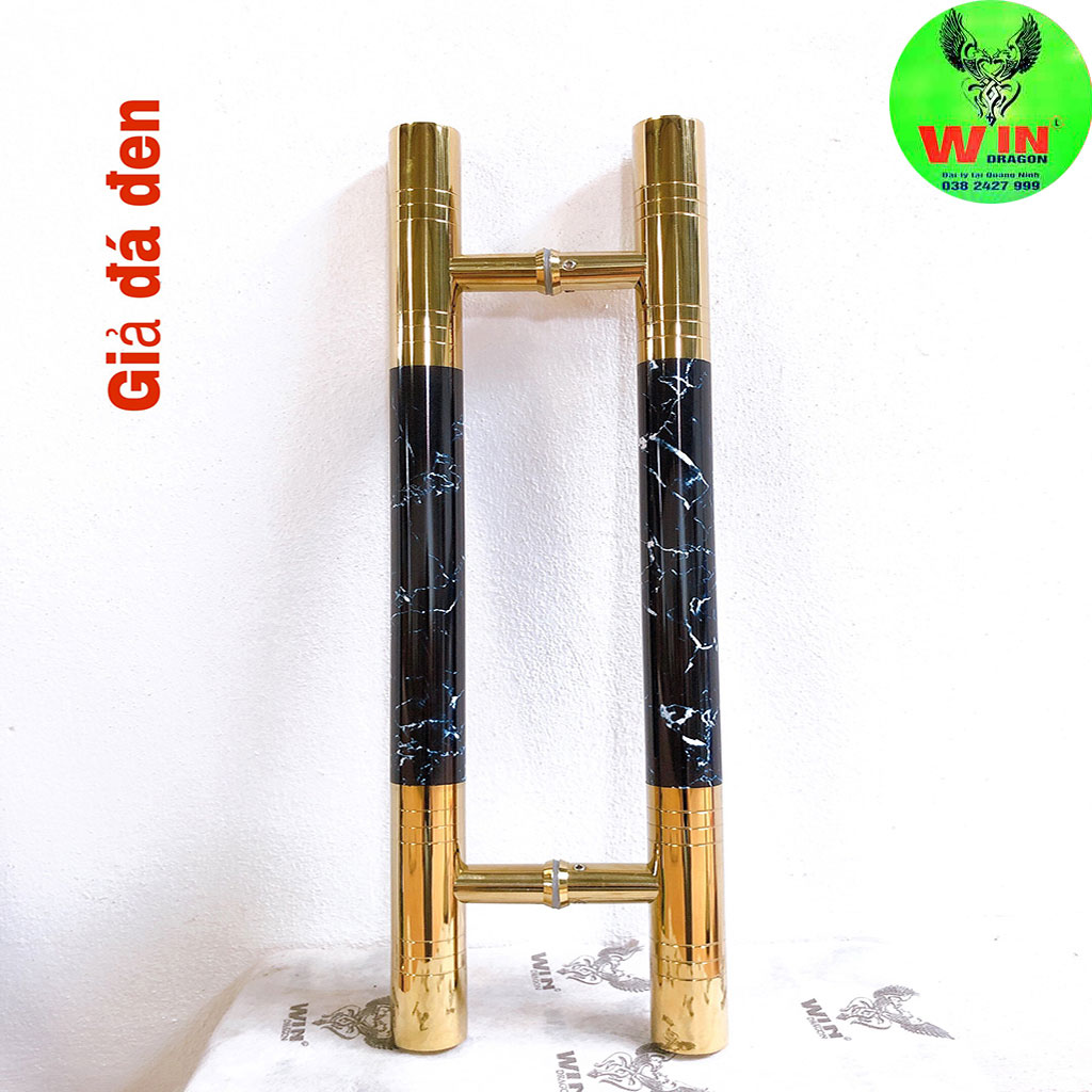 Tay nắm cửa inox vân đá đen vân mây