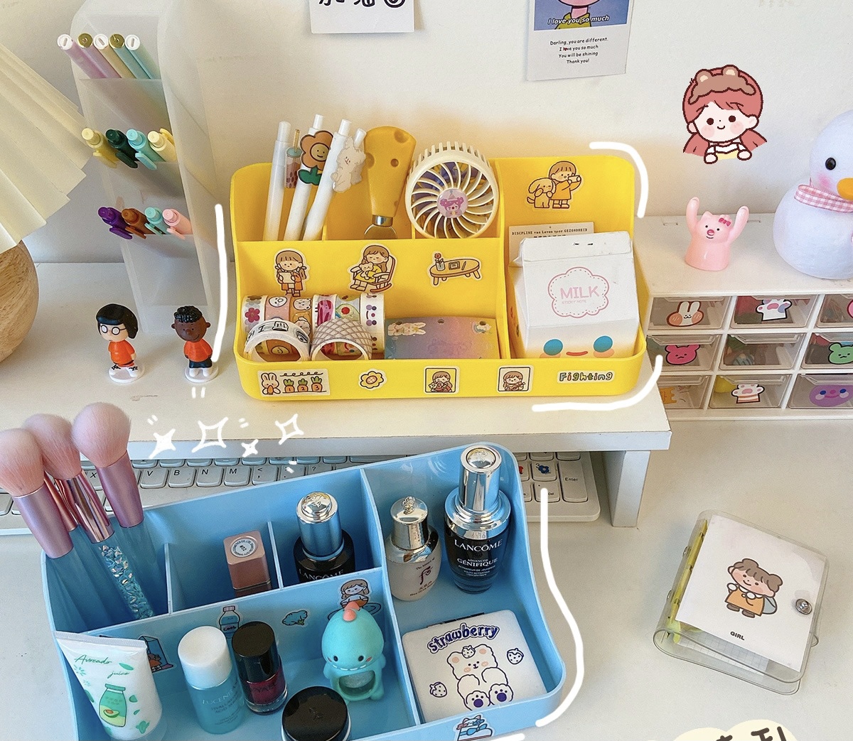 Hộp Đựng Đa Năng 2 Tầng (tặng kèm sticker dán) - Kệ mini