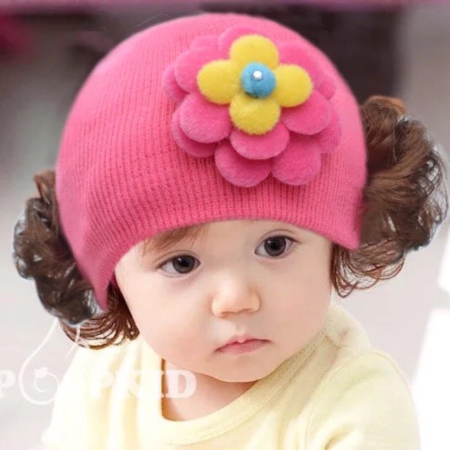 Mũ Len Tóc Giả Cho Bé, Mũ Len Mùa Đông Cho Bé