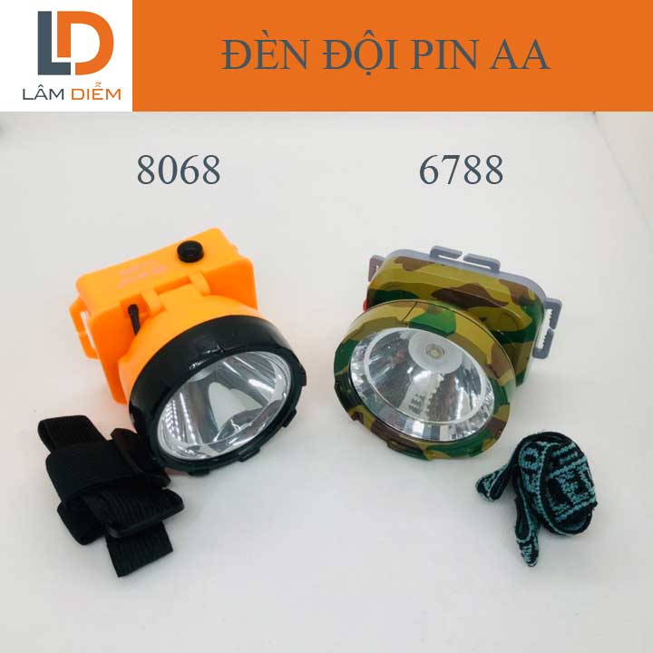 Đèn pin đội đầu sử dụng 3 pin rời AA 8068-6788