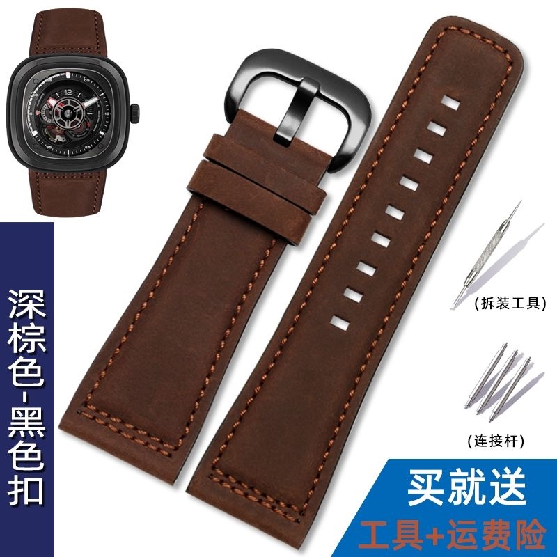 Thích hợp cho sevenfriday seven friday leather p1 / 2 m1 ​​2/3 q2 03 dây đeo đồng hồ cổ điển denim