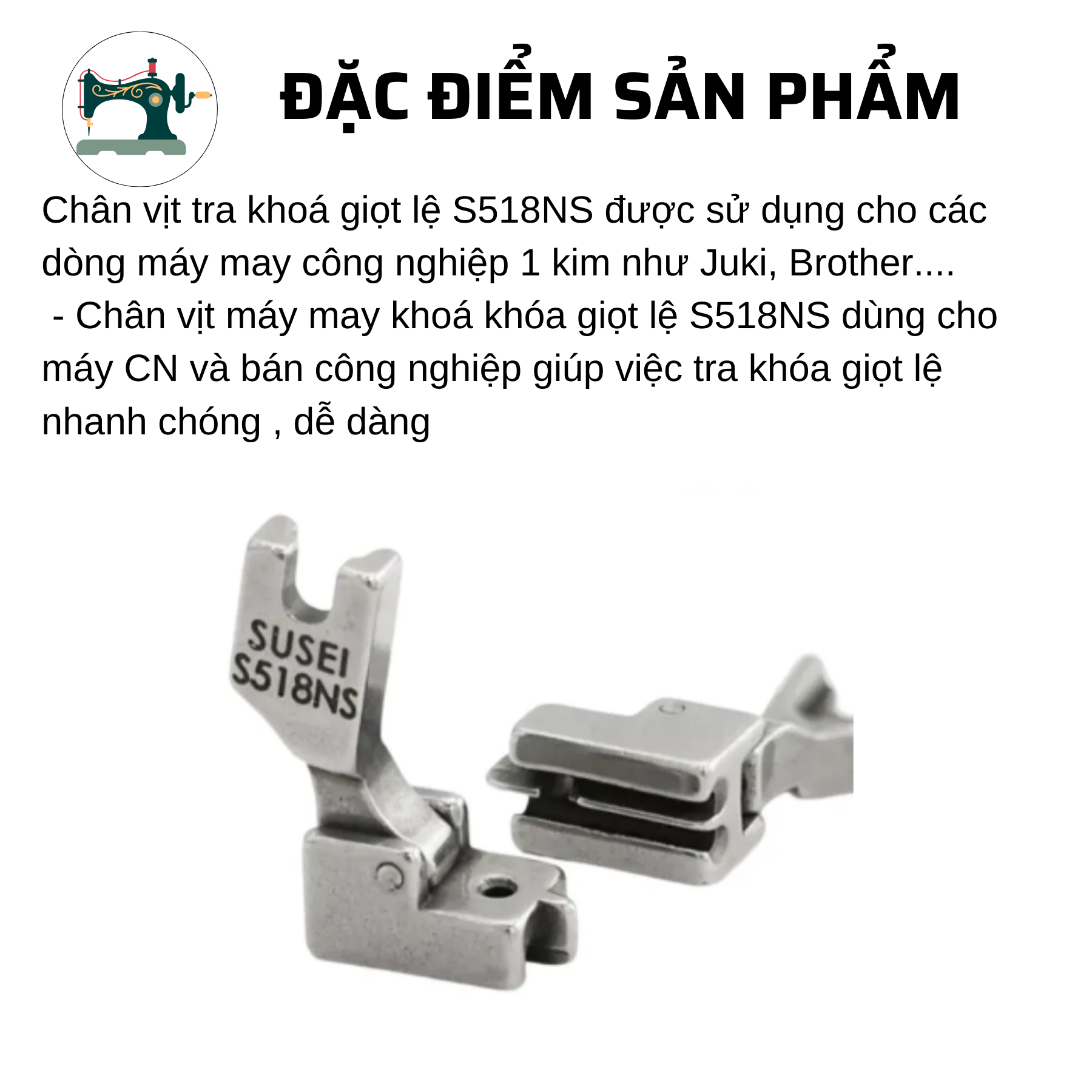Chân vịt tra khóa giọt lệ ( chân vịt cụt ) S518NS