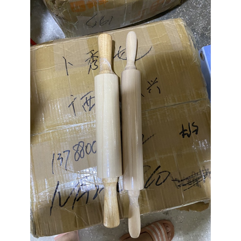 Lăn bột gỗ cán xoay 38cm- 41cm