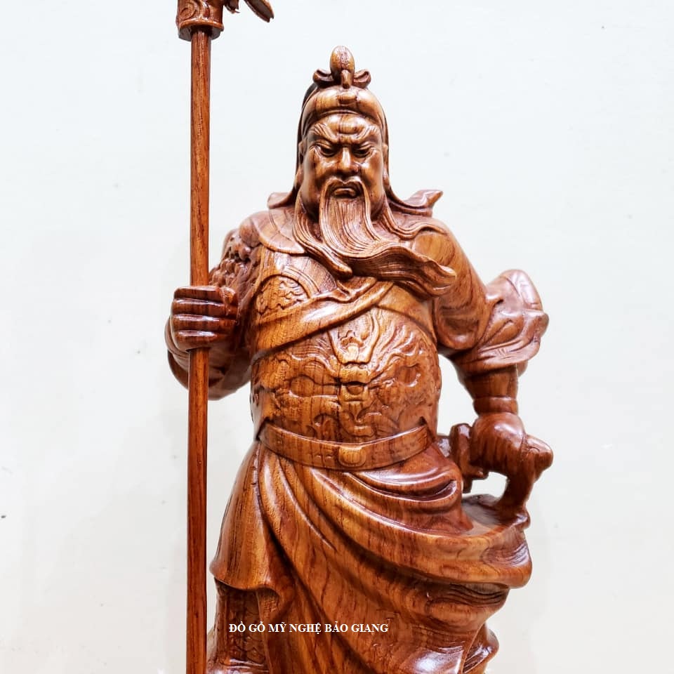 Tượng quan công gỗ hương cao 40 cm