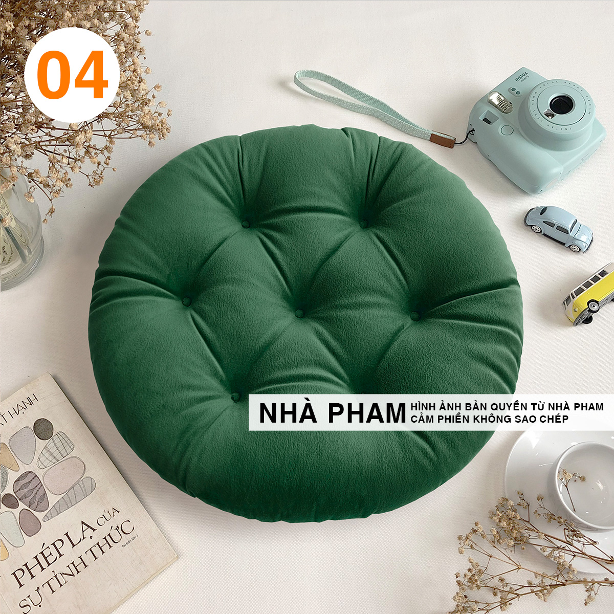 Đệm Tròn Ngồi Bệt Vải NHUNG (No1-20) (40,45,50cm)
