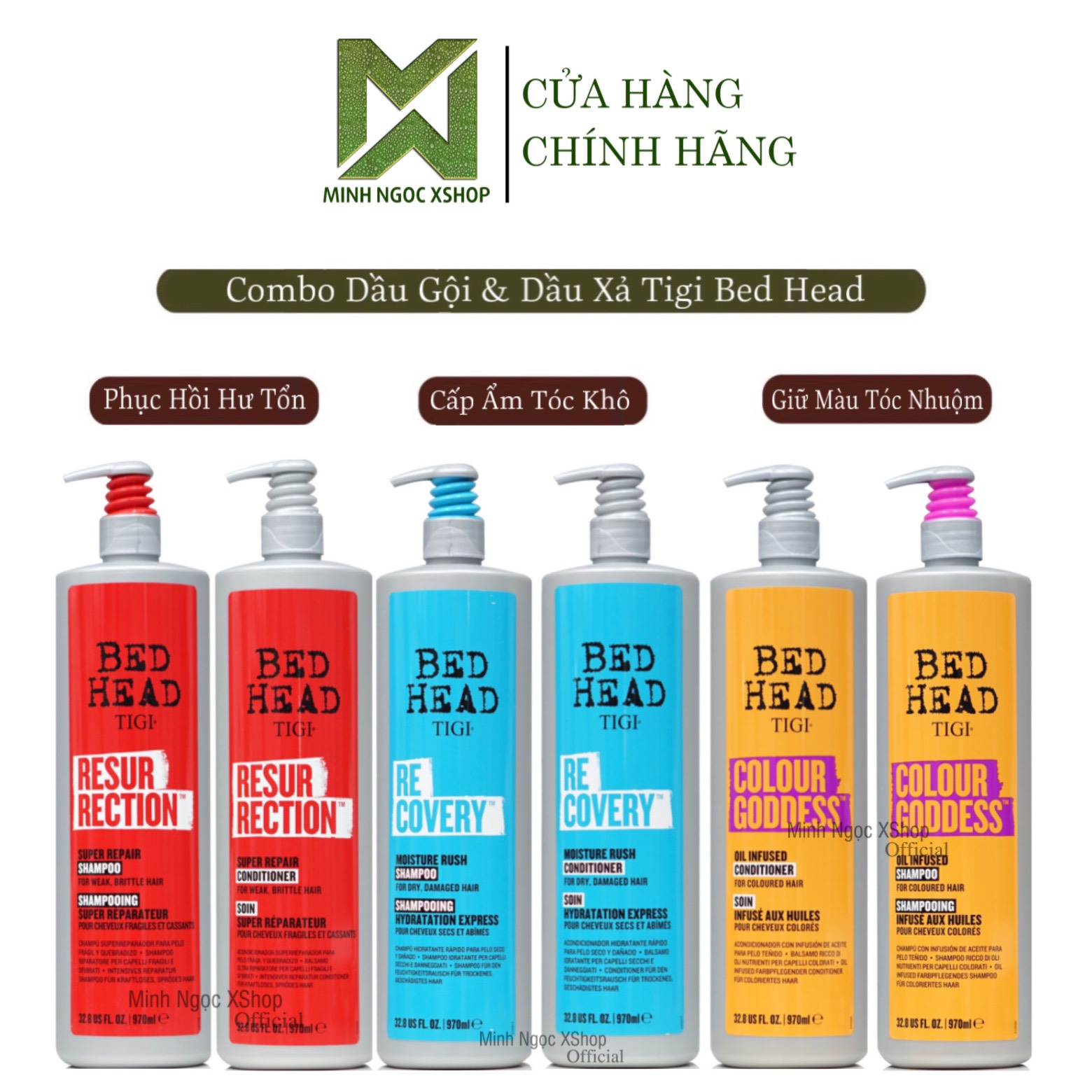 Dầu gội xả Tigi Bed Head 400ML - 600ML - 970ML