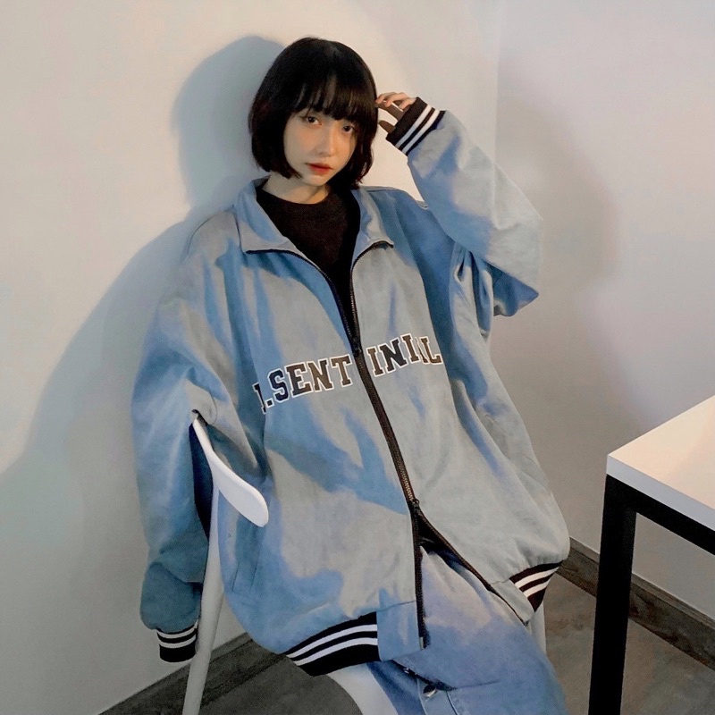 HIGHNECK DENIM JACKET áo khoác denim