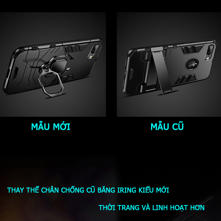 [TẶNG KÍNH CƯỜNG LỰC] Ốp lưng iPhone 7 Plus - iPhone 8 Plus - iPhone 7 - iPhone 8 iRon man chống sốc (đen)