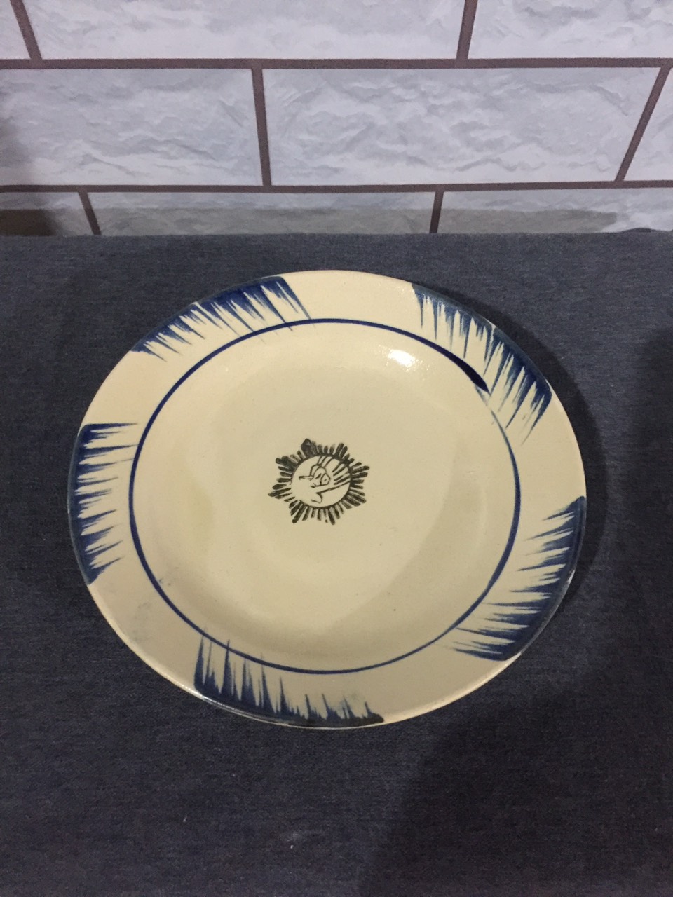 5 Đĩa kiểu xưa xanh 19.5 cm