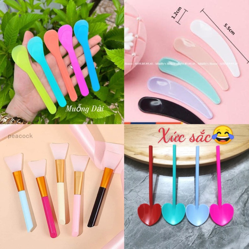 (combo 100 cái)- muỗng lấy kem- que lấy kem - cọ mặt nạ