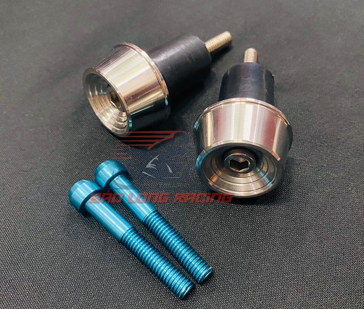 Combo Gù tay lái Inox 304 Lõm tặng kèm ốc Xi Titan Gr5 xanh lục bảo