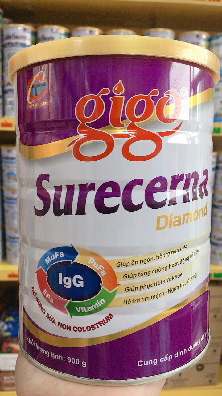 Sữa Tiểu đường Gigo lon 900g - Sữa Bột Gigo Surecerna 900g (DATE MỚI)