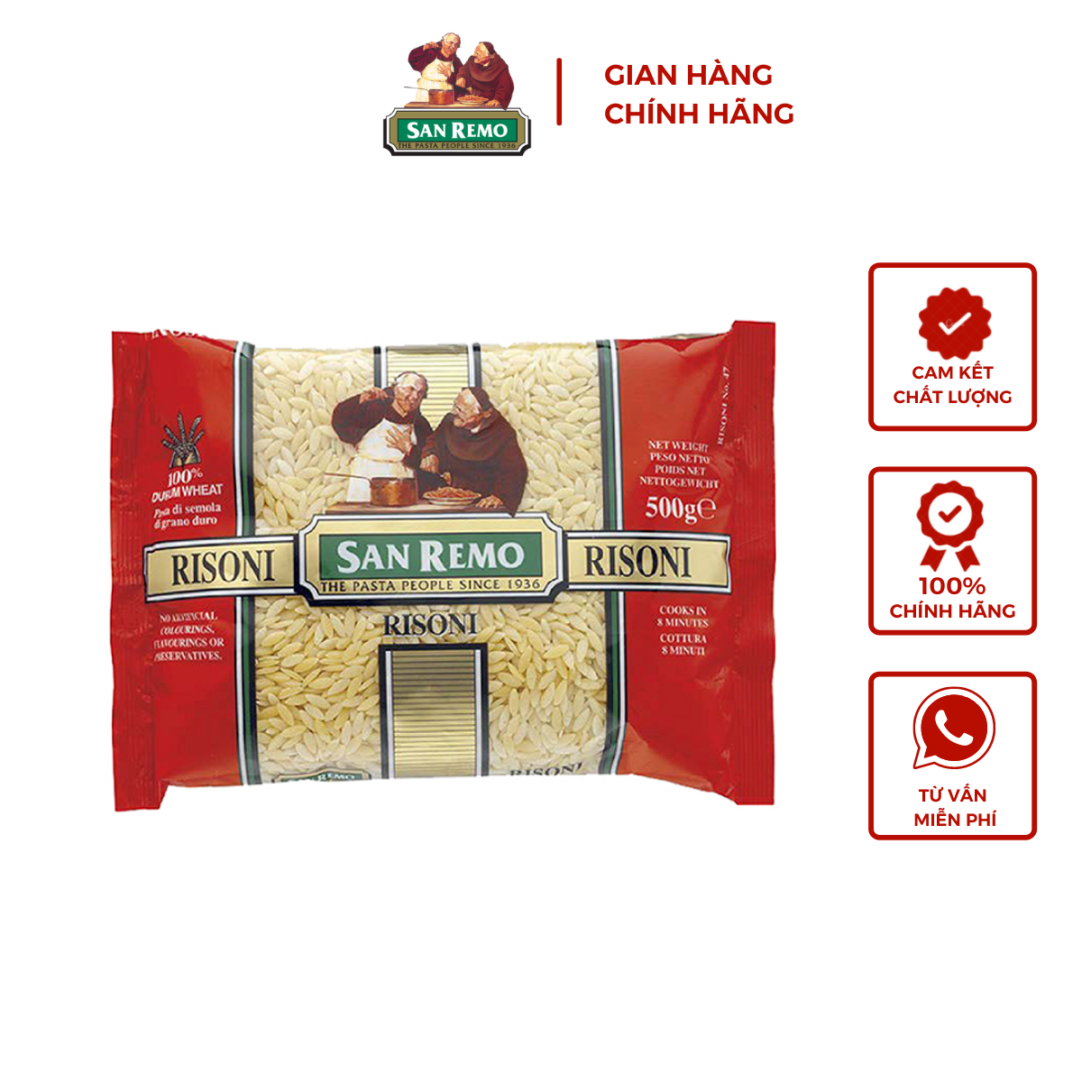 Mì Risoni hiệu San Remo 500g No.47