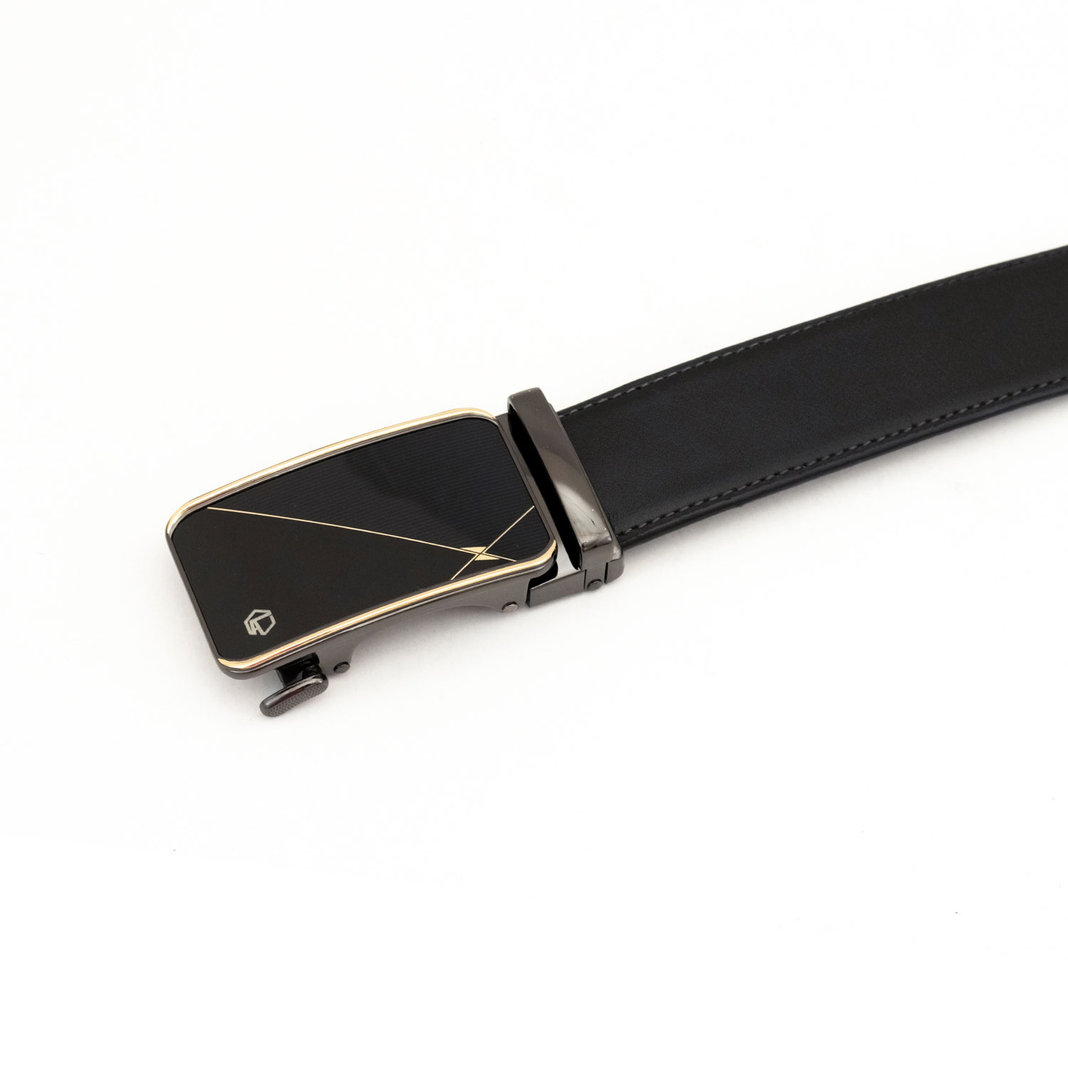 Thắt lưng khoá tự động da bò Nappa MNT4-17 khoá mặt kiếng vàng đen sang trọng, hai màu da đen nâu, Anh Tho Leather