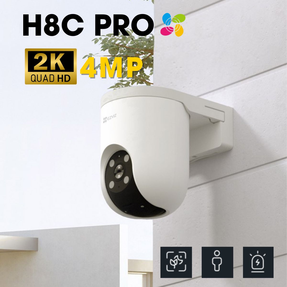Camera ngoài trời wifi xoay Ezviz H8c 2K+ 4mp auto zoom tracking