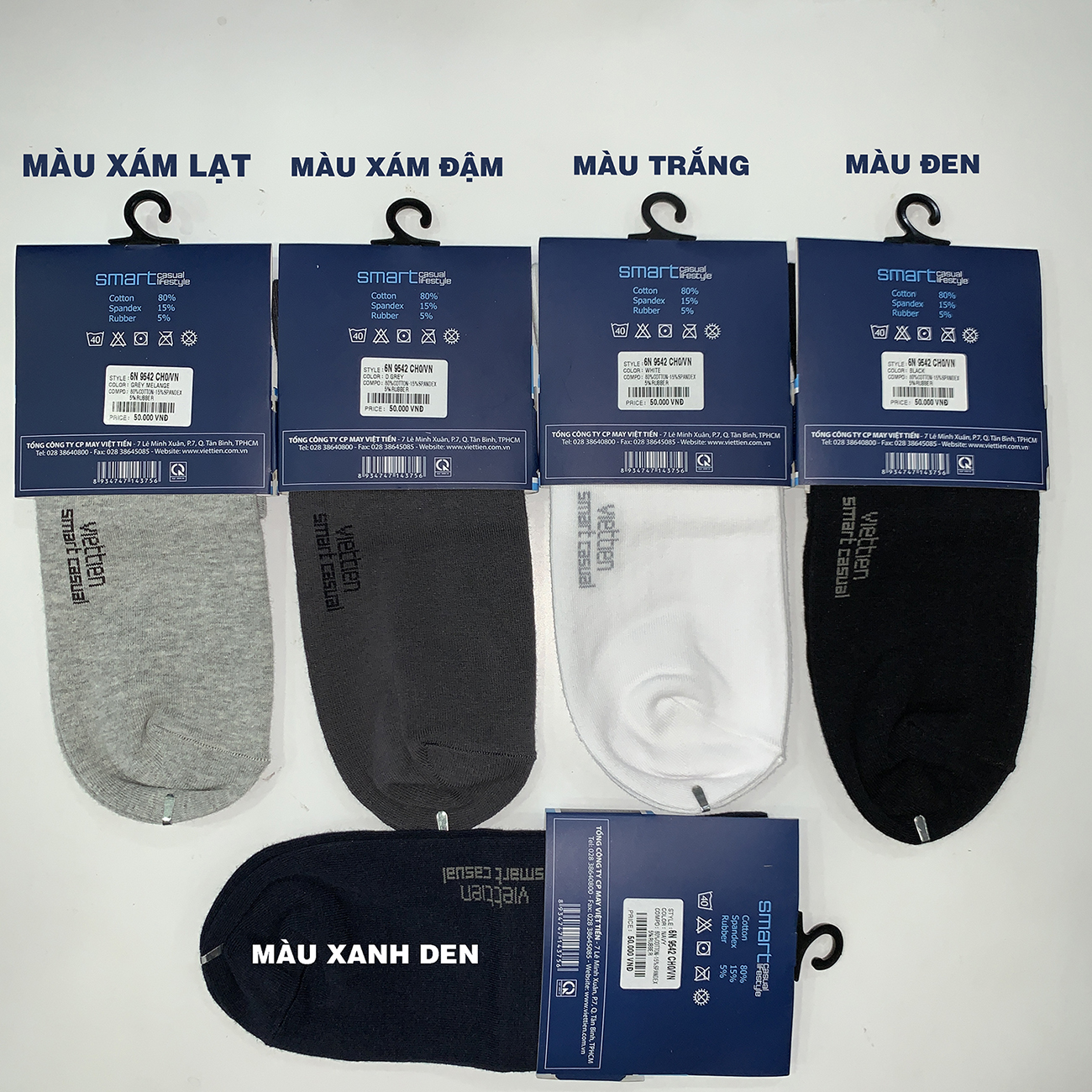 Vớ cổ trung nam Việt Tiến smart casual