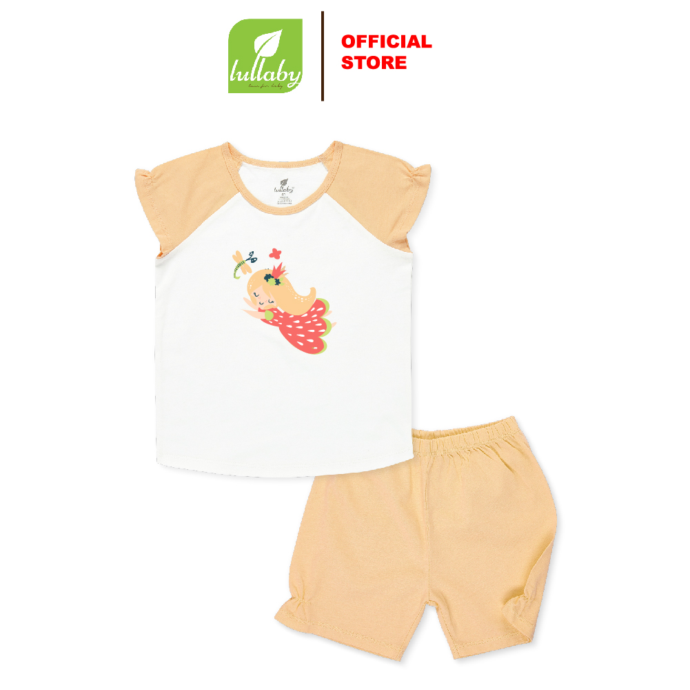 Lullaby - bộ đồ bé gái cộc tay raglan nh136v