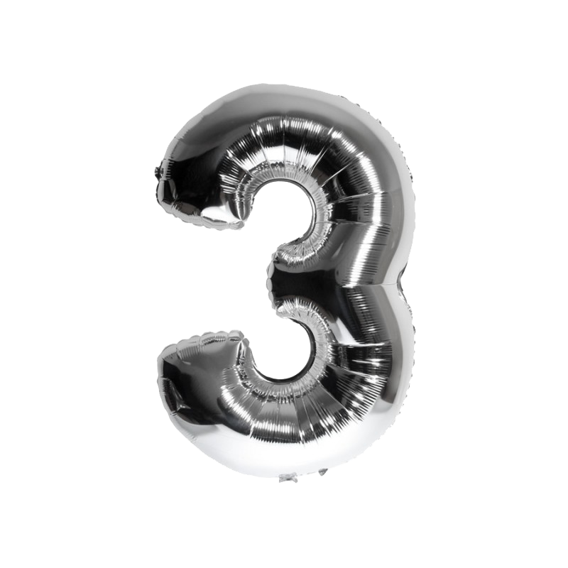 Bóng số bạc number balloon 40cm bso04