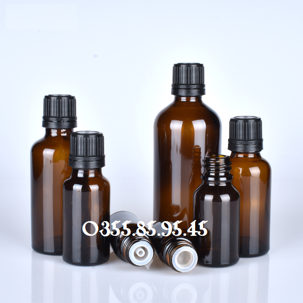 10 chai thủy tinh NÂU 30ML chiết serum nắp bóp vàng, nắp bóp đen, nắp bóp quai, giỏ hoa 30ML, lọ chiết tinh dầu, mỹ phẩm du lịch