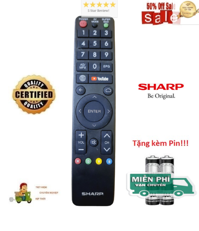 Bảng giá Remote Điều khiển tivi Sharp Smart TV- Hàng loại tốt mới 100% - ALEX - TẶNG KÈM PIN