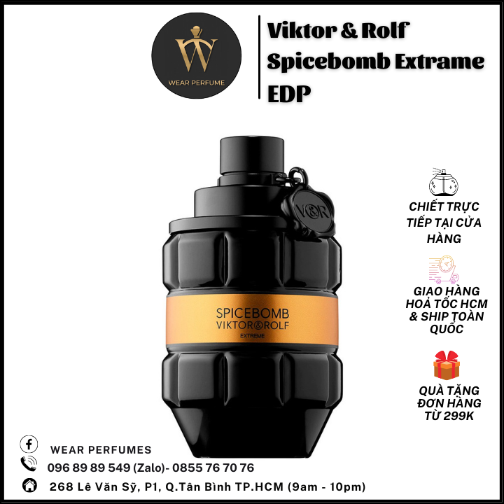 Nước hoa Viktor & Rolf Spicebomb Extrame EDP - Phong cách Nam tính, Mạnh mẽ, Quyến rũ - Fullsize và Chiết
