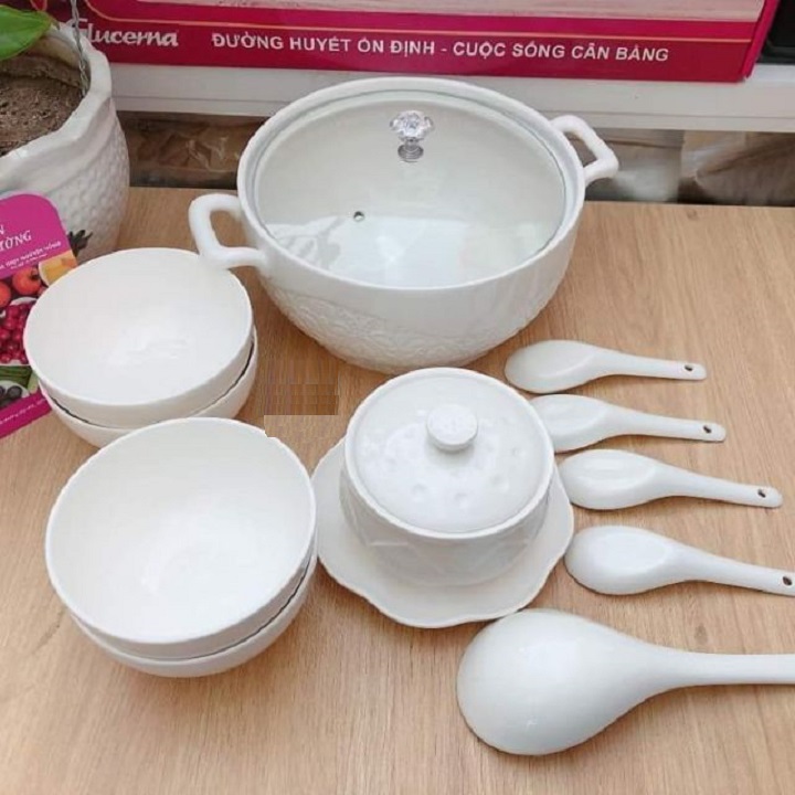 [HCM]bộ chén tô dĩa sứ - bộ chén tô dĩa sứ