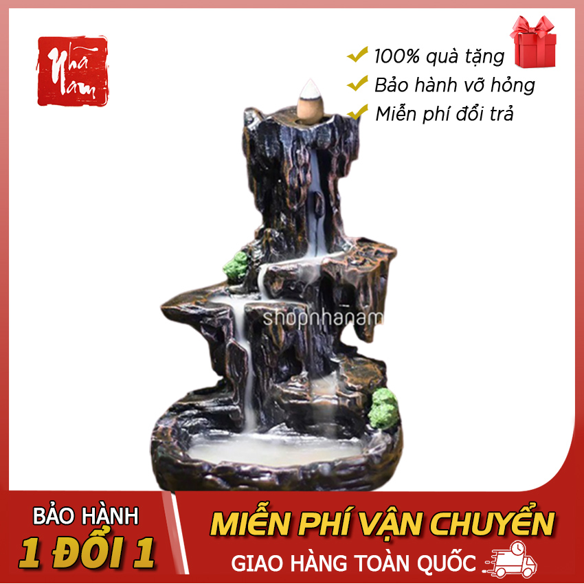 Thác khói trầm hương Thác nước, tặng 3 nụ trầm hương, Thác non trùng thủy phục non bộ tiểu cảnh - Phong Thủy Nhã Nam