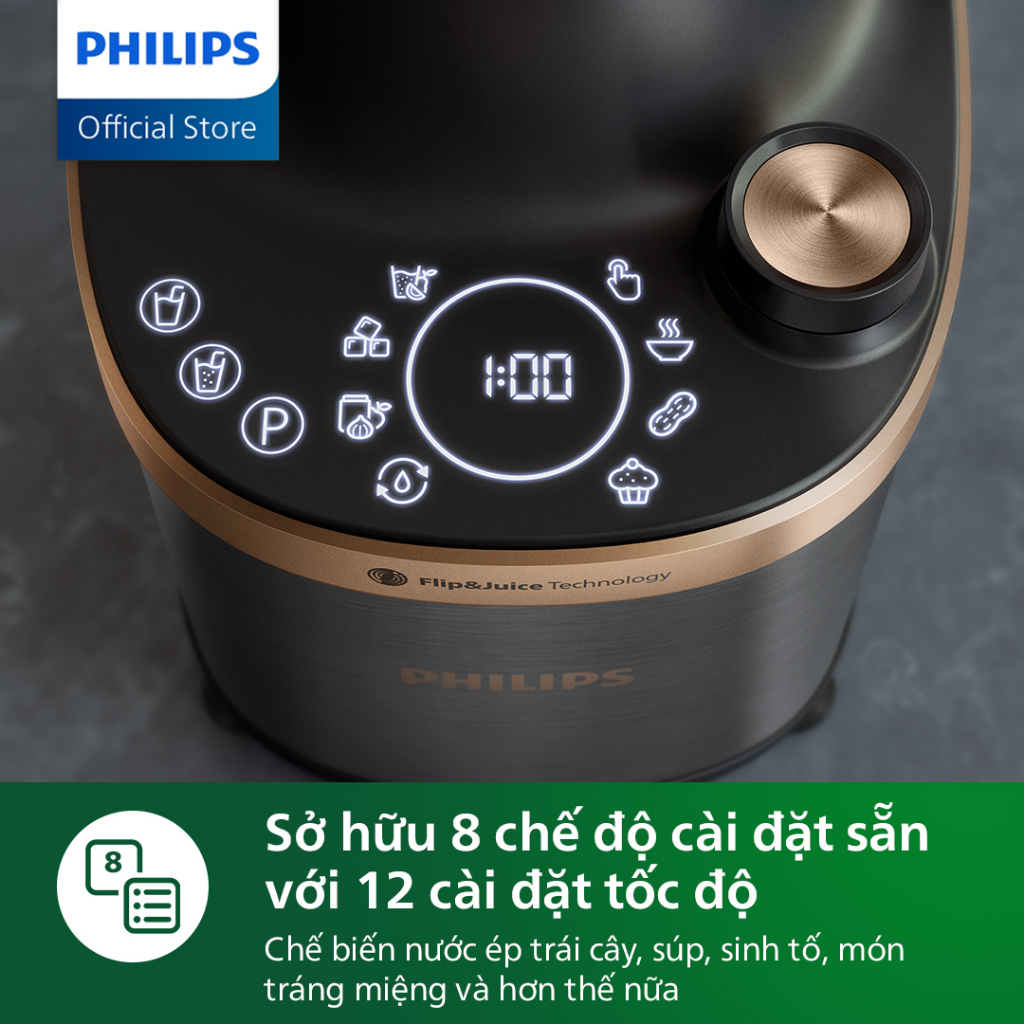 Máy Xay Ép Tốc Độ Cao Philips HR3770/00 - Hàng Phân Phối Chính Hãng