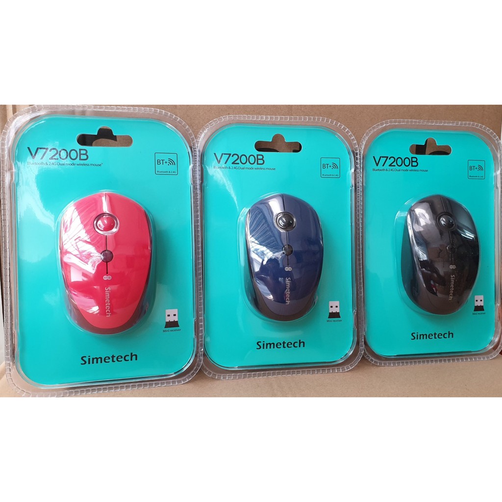 Chuột Bluetooth Chống ồn Simetech V7200B Cực nhạy - Bảo hành 12 Tháng