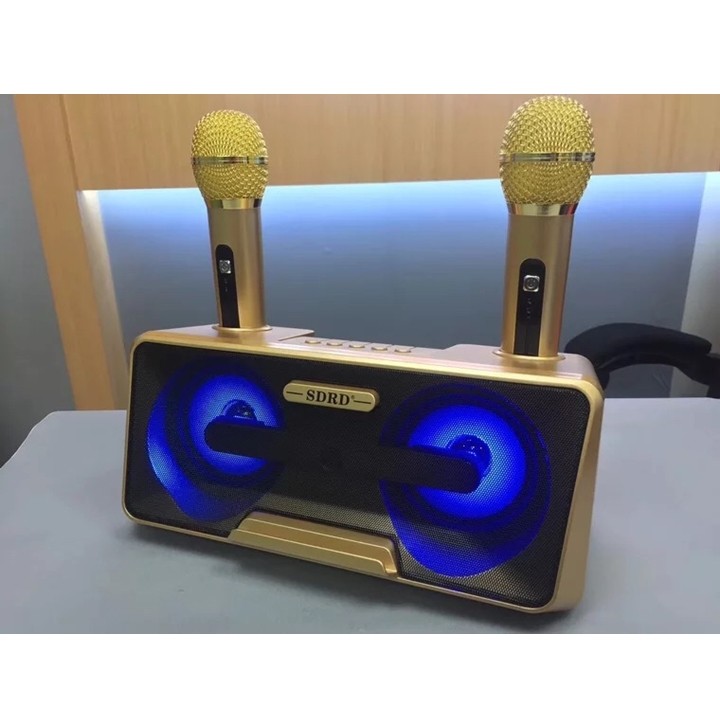 [HCM]Loa nhật công suất lớn Loa Thùng Bluetooth Hát Karaoke hay Loa Bluetooth Karaoke SDRD SD-301+ Kèm 2 Mic Không Dây.Loa karaoke bluetooth có giá đỡ điện thoại.