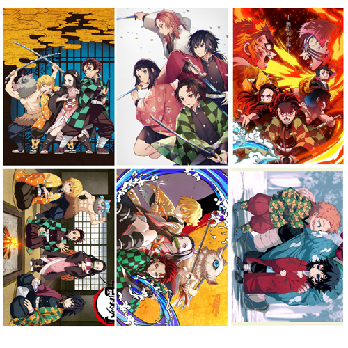 [HCM]Poster anime Kimetsu No Yaiba/ Thanh Gươm Diệt Quỷ/ Trụ Cột ( combo 1 set 6 tấm -60k)