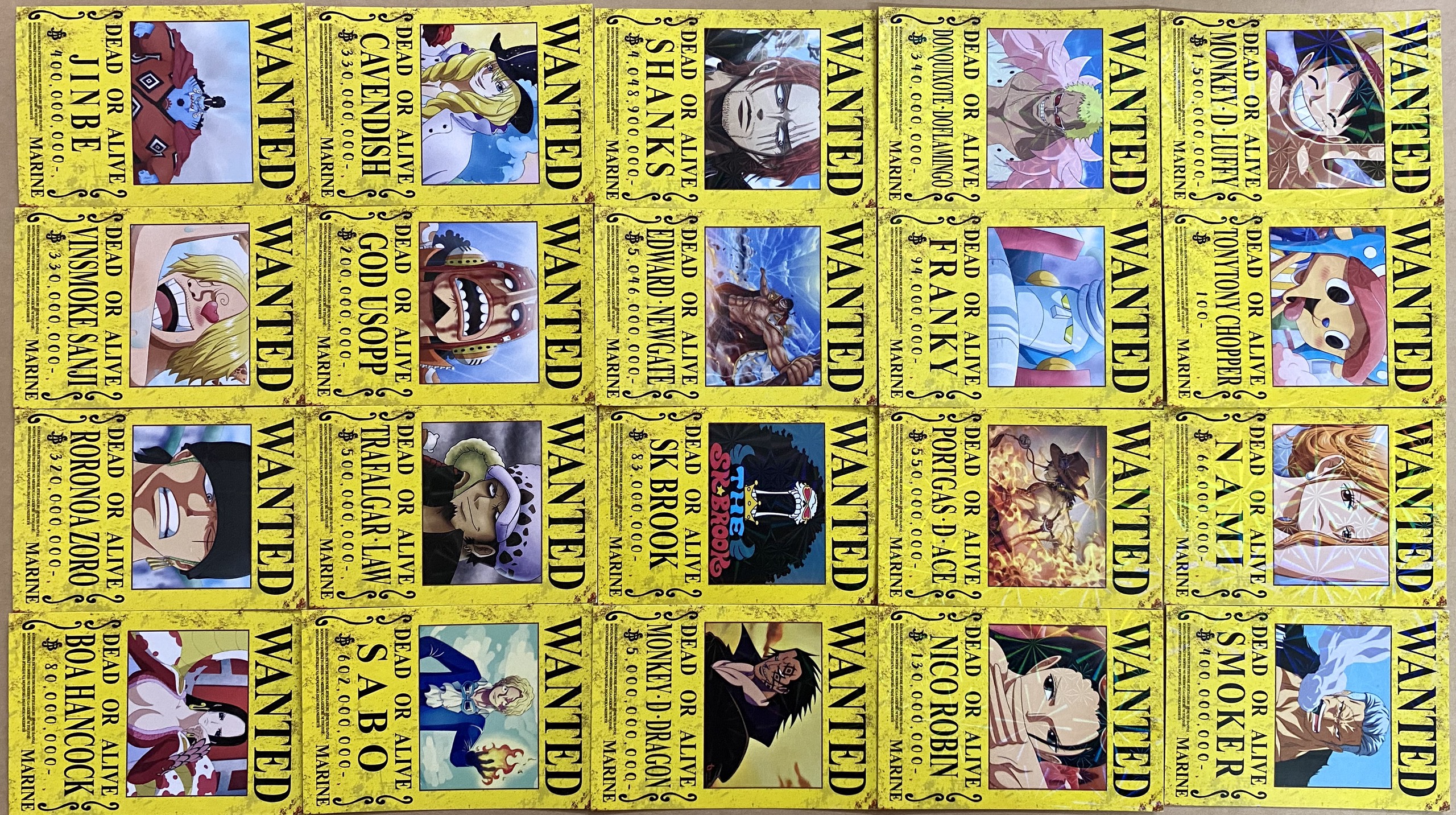 COMBO 20 Thẻ bài One Piece phản quang 7 màu hot 2020