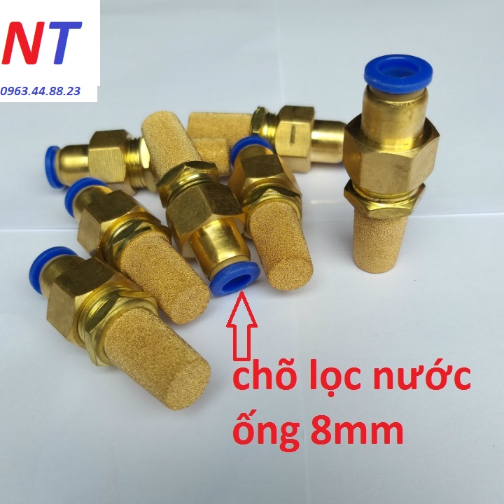 đầu lọc nước cho máy phun sương mini bằng đồng (nối ống 8mm) - máy bơm mini - máy lọc nước | trõ lọc máy phun sương lắp vừa ống dây 8 | Bộ lọc rác đầu hút máy phun sương dùng thả trong xô chậu