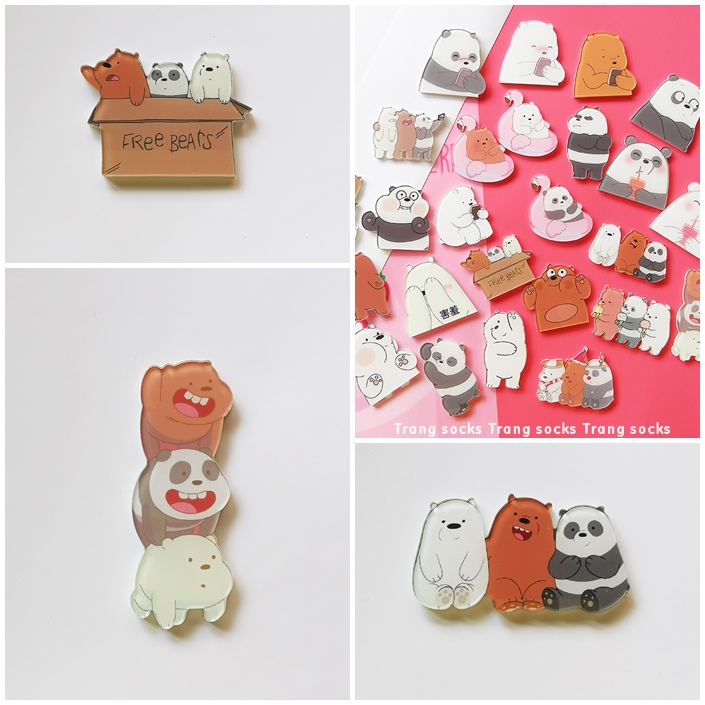 Ghim cài 3 chú gấu We Bare Bears