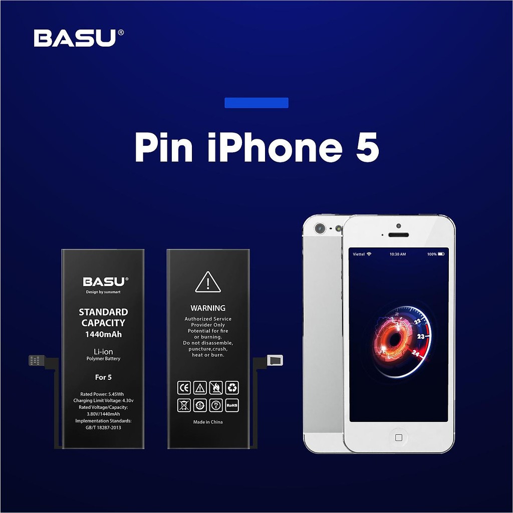 Pin IP BASU  Pin IP 5, 5s, 6, 6s, 7, 8, 6 plus, 6s plus, 7 plus, 8 plus