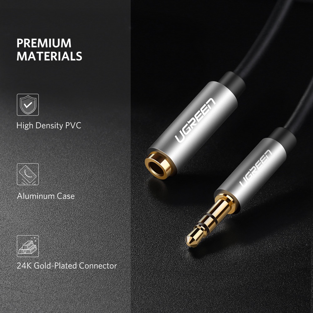 Cáp Audio 3.5mm nối dài 5m chính hãng Ugreen 10538