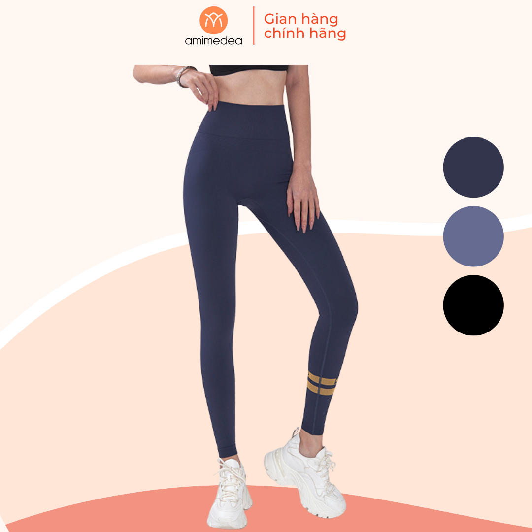 Quần legging thể thao nữ tập gym, yoga AMI MEDEA lưng cao, co giãn