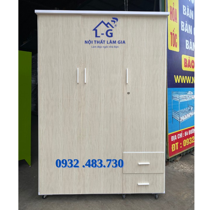 [HCM]Tủ nhựa đài loan 3 cánh size lớn 1m8x1m2x47 màu kem (XEM VIDEO)