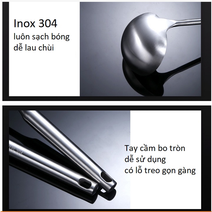muỗng múc canh inox cán dài siêu đẹp