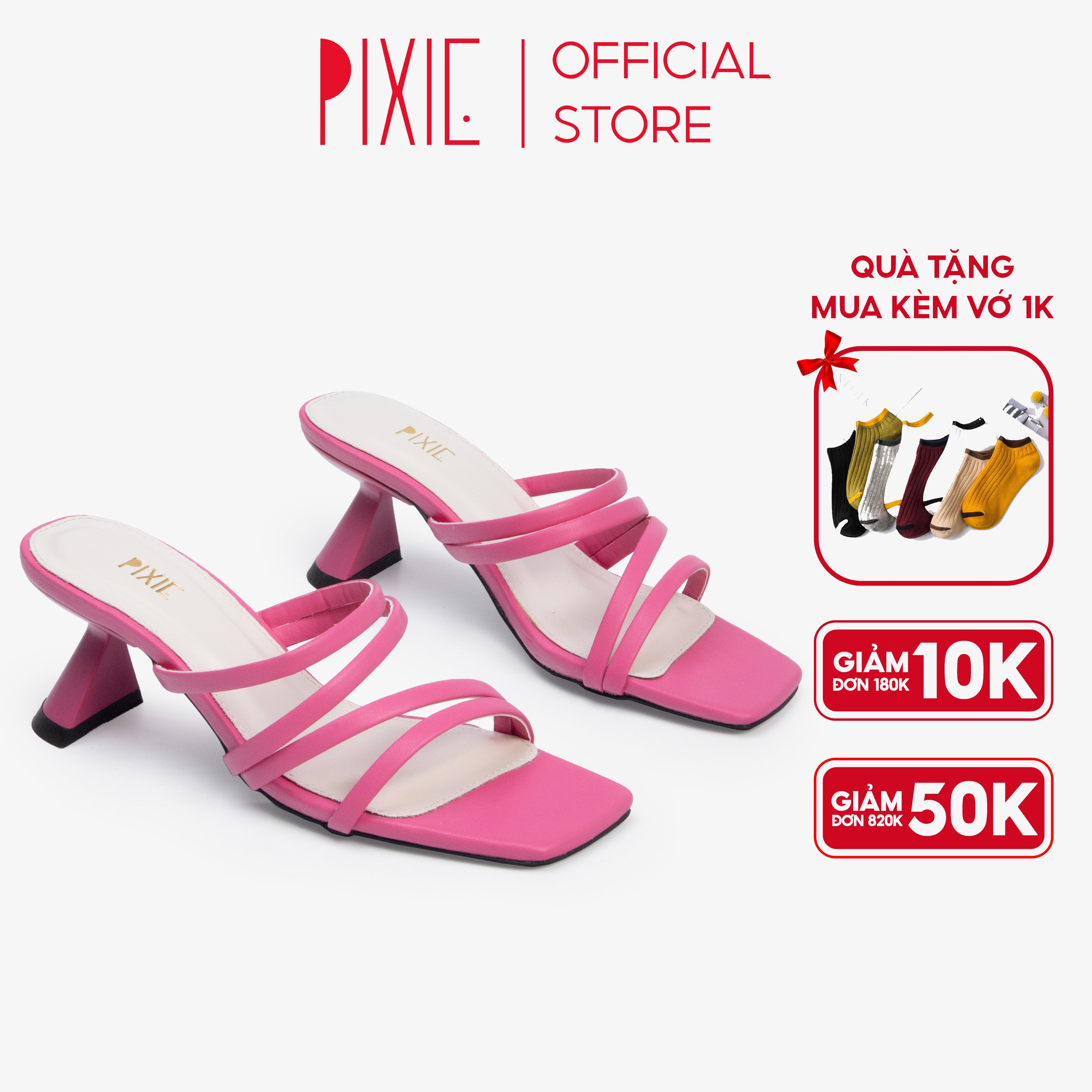 Guốc cao gót 6cm quai sợi pixie h066