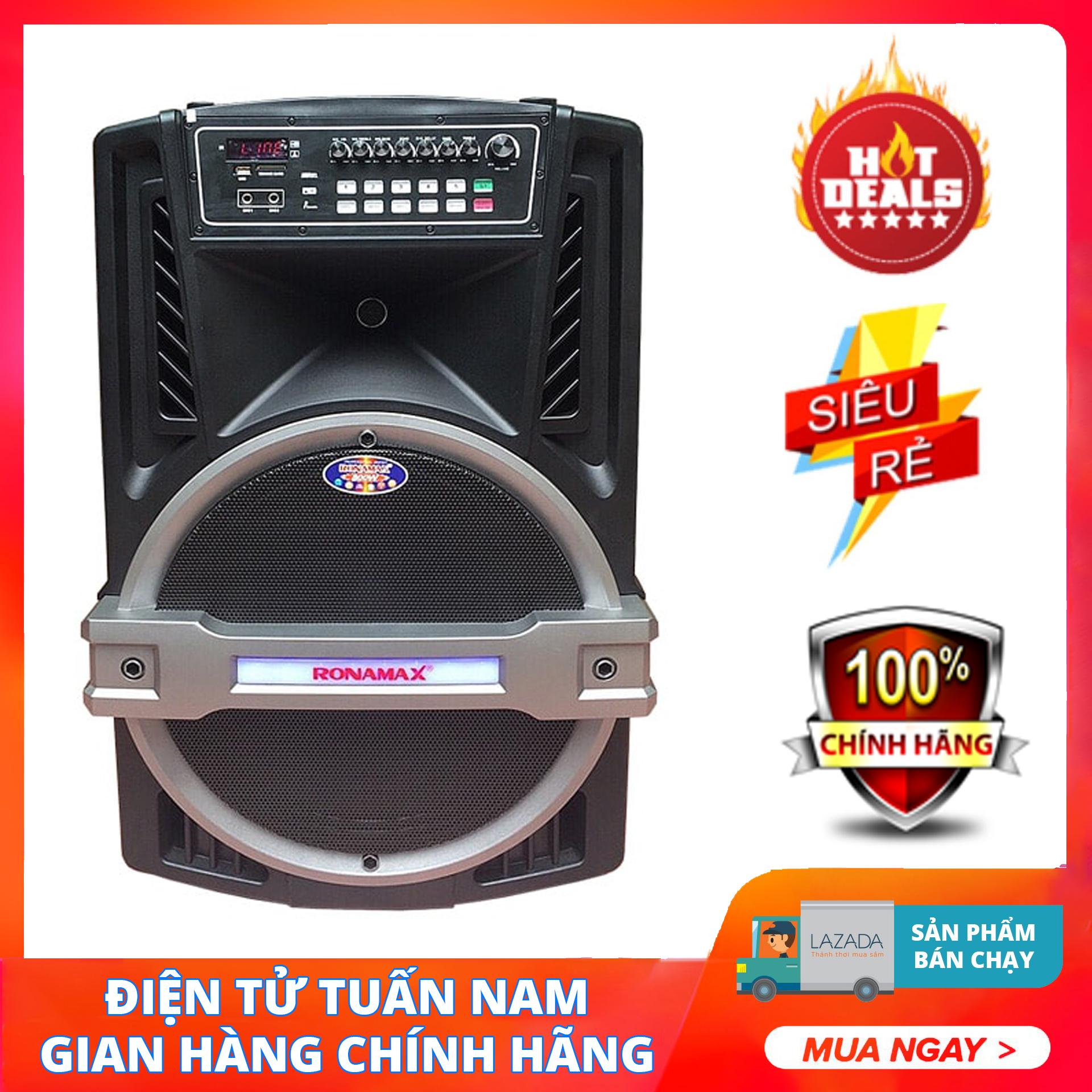 [HCM][Trả góp 0%]Loa Kéo Công Suất Lớn Ronamax K18 Đen (6 Tấc)