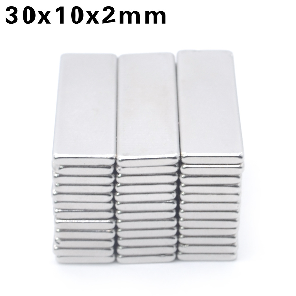 Permanent magnet nickel plated strong suction size 30x10x2mm