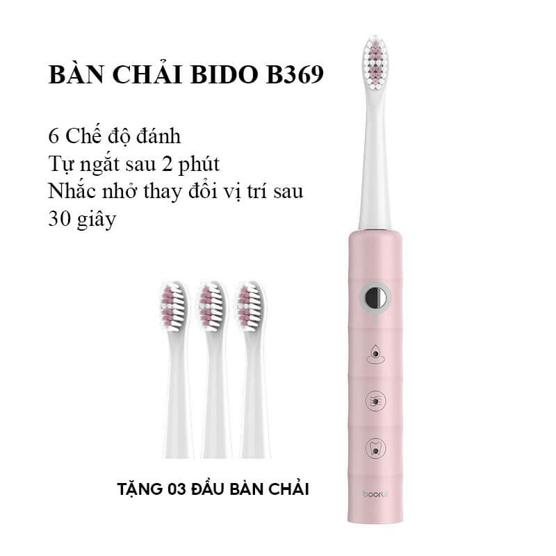 Bàn chải điện BIDO BR- Z2 bàn chải đánh răng tự động, lông chải mềm kháng khuẩn, B369