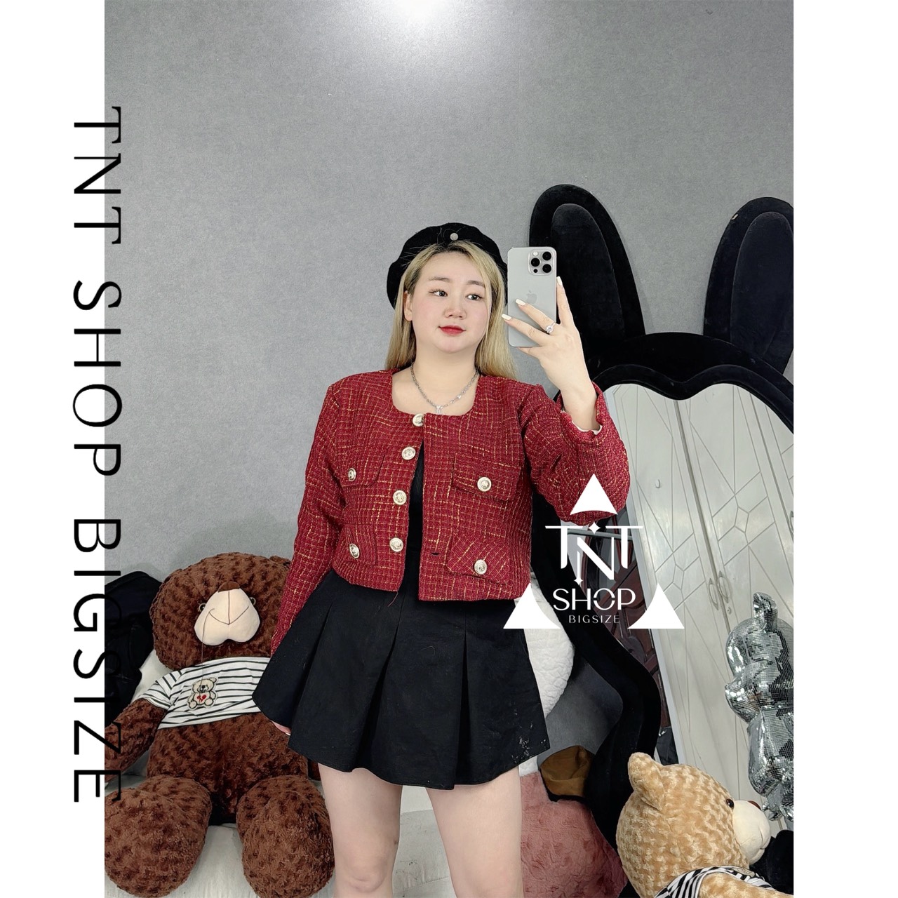 ÁO KHOÁC DẠ TWEED NẮP NÚT [TNT SHOP BIGSIZE 60KG 90KG] Nữ Women