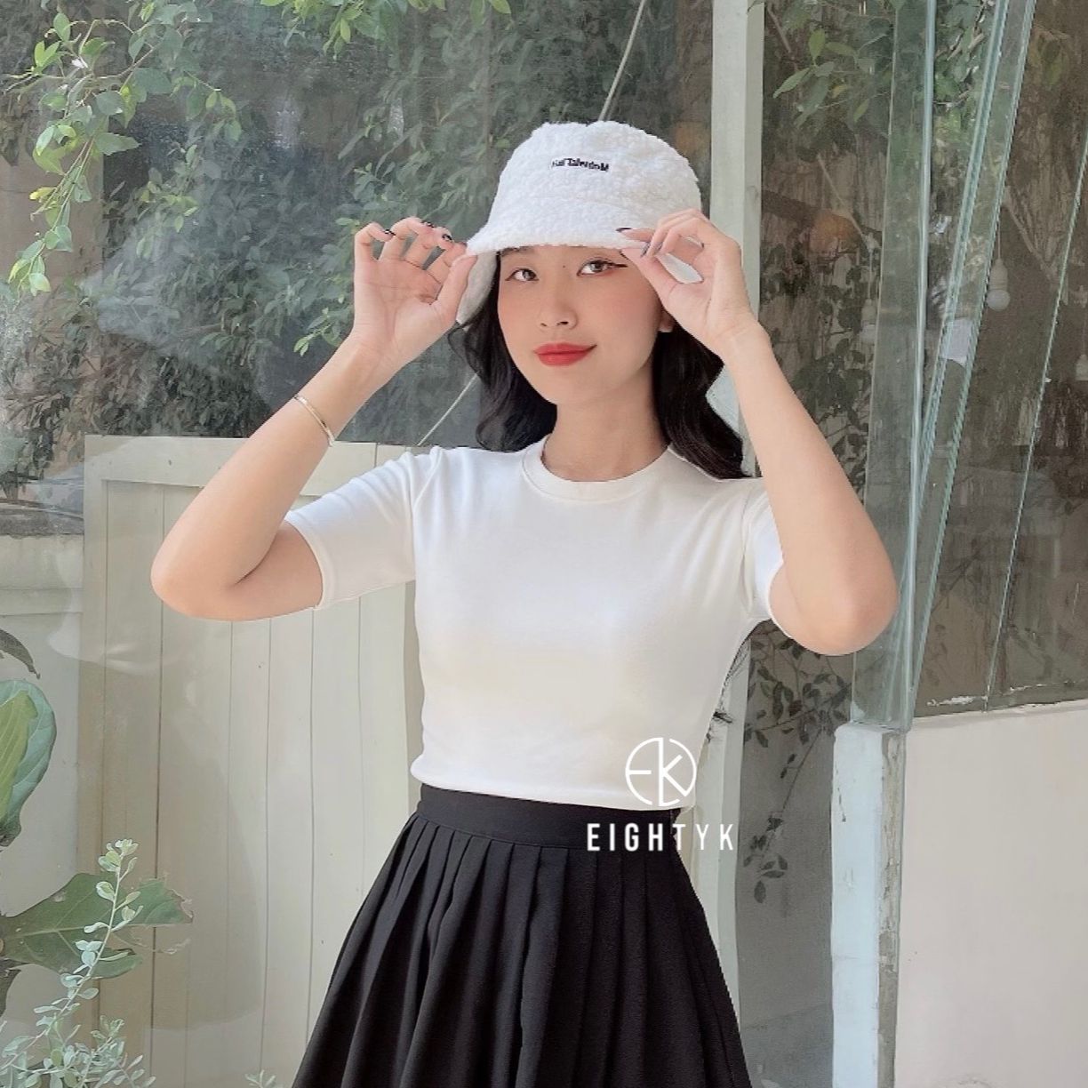 [EIGHTYK] Áo Croptop Tay Ngắn Trơn