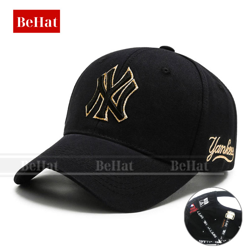 Mũ nón bóng chày ny mlb xịn, có chữ bên hông, chuẩn phong cách hàn quốc