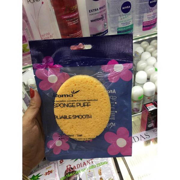 Bông rửa mặt bọt biển Massage Aroma Sponge Puff Hàn Quốc 7g