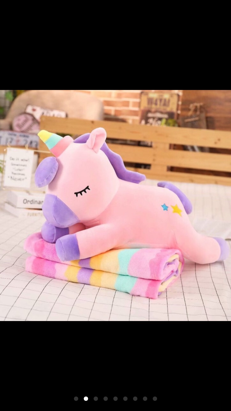 Gấu bông Kỳ Lân 2 in 1 có mền.